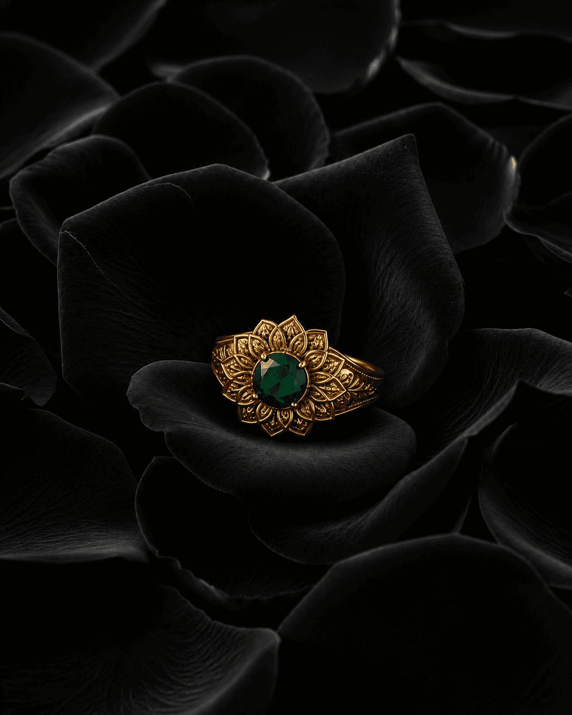 ANURADHAPURA TEMPLE TANKS & LOTUS CULTURE Men's Ring