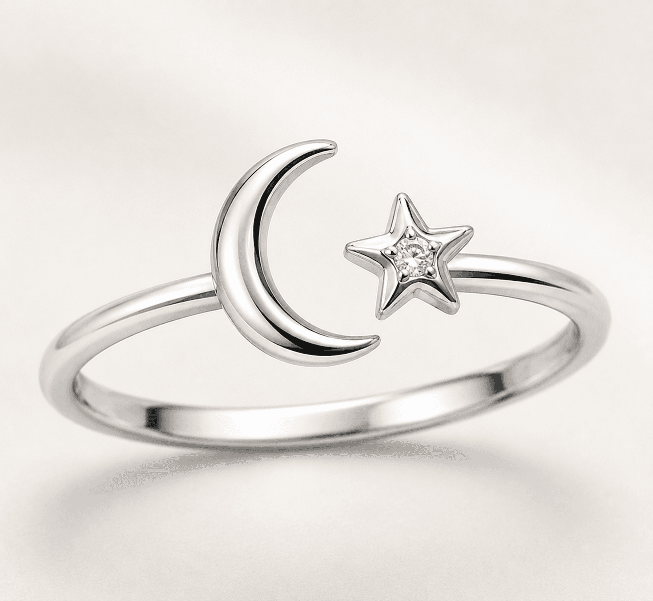 Moon & Star Ring