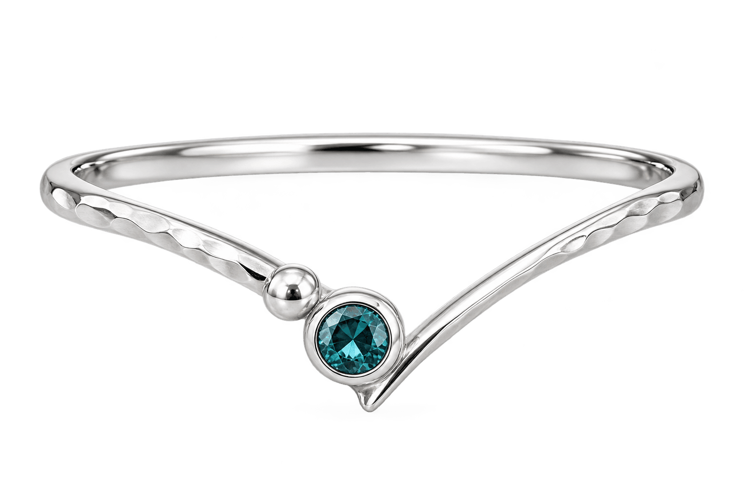 Azure V-Curve Solitaire Ri