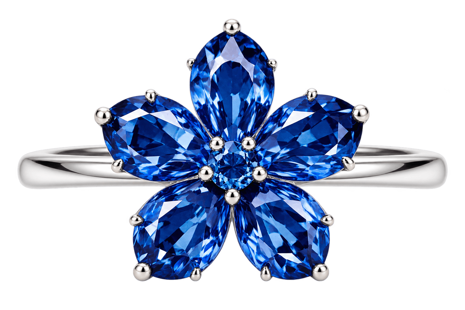 Royal Sapphire Blossom Ring