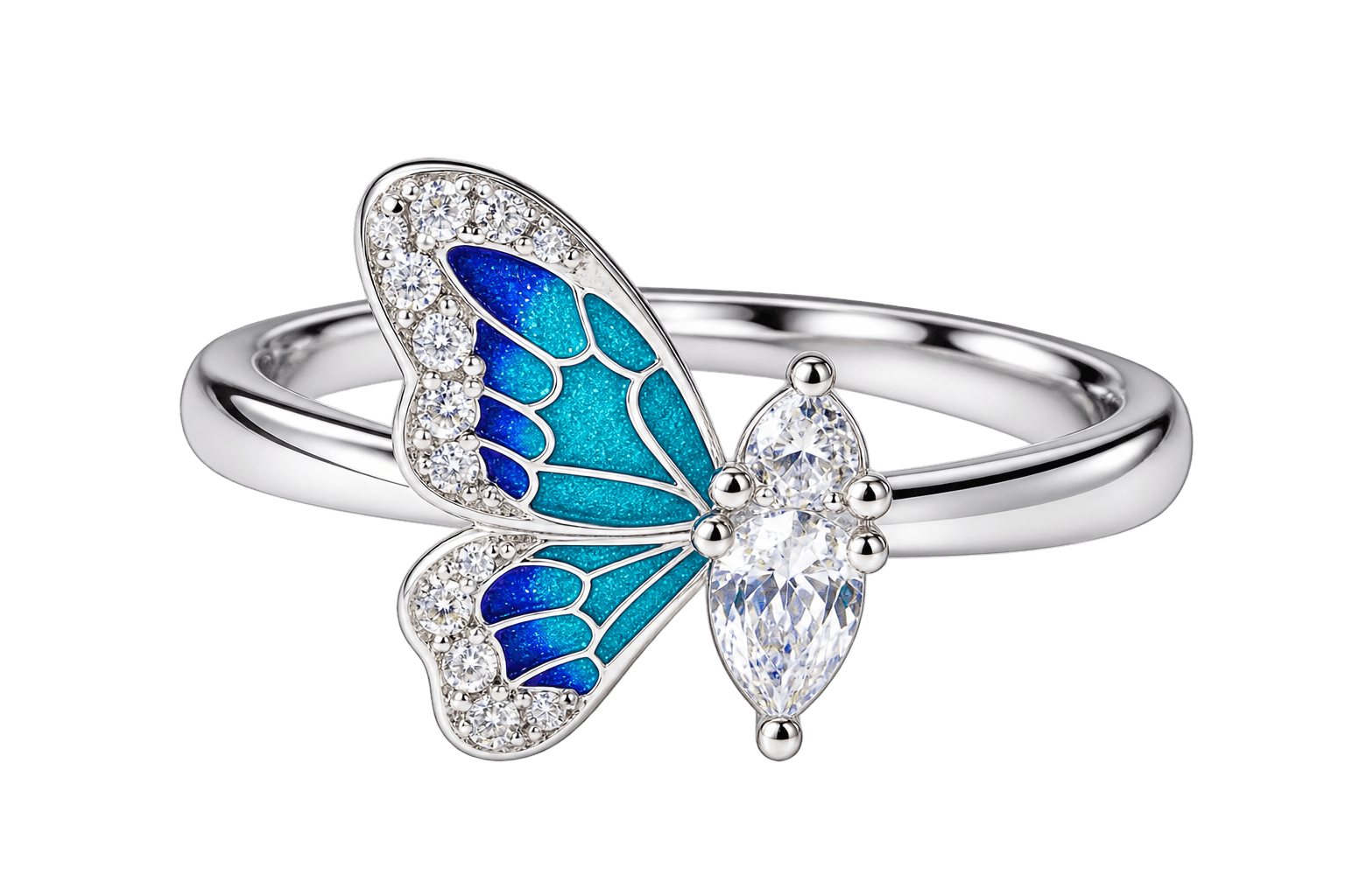 Azure Butterfly Elegance Ring