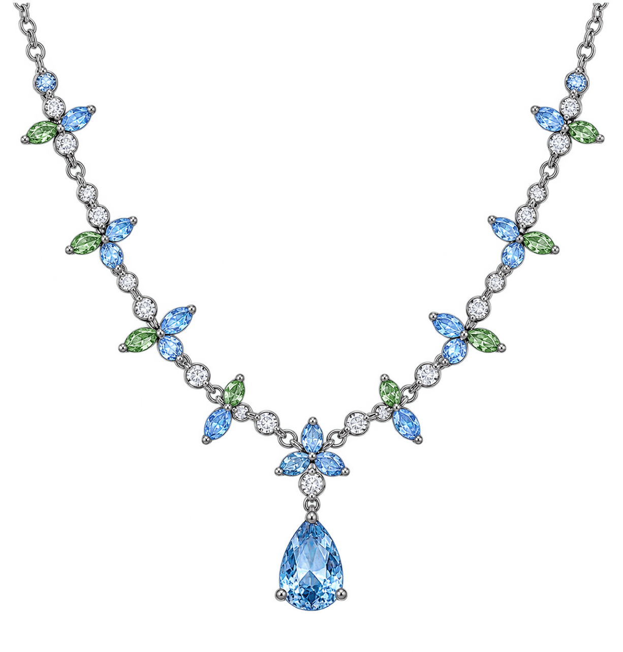 Celestial Bloom Blue & Mint Necklace