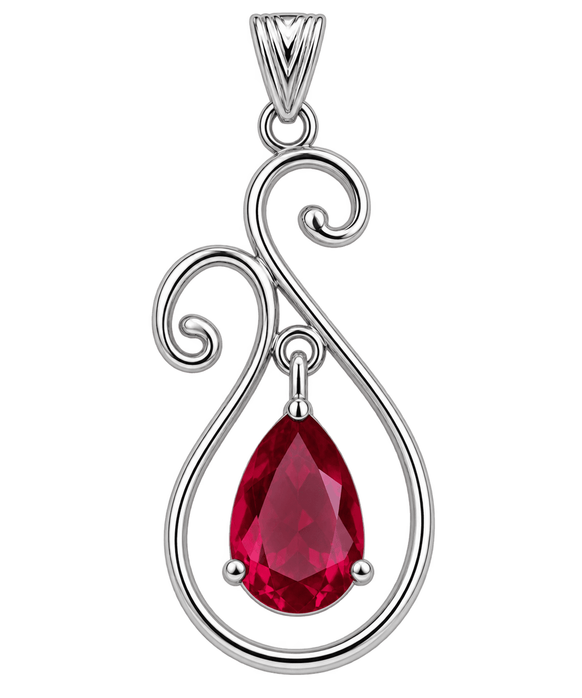 Crimson Scroll Elegance Pendant