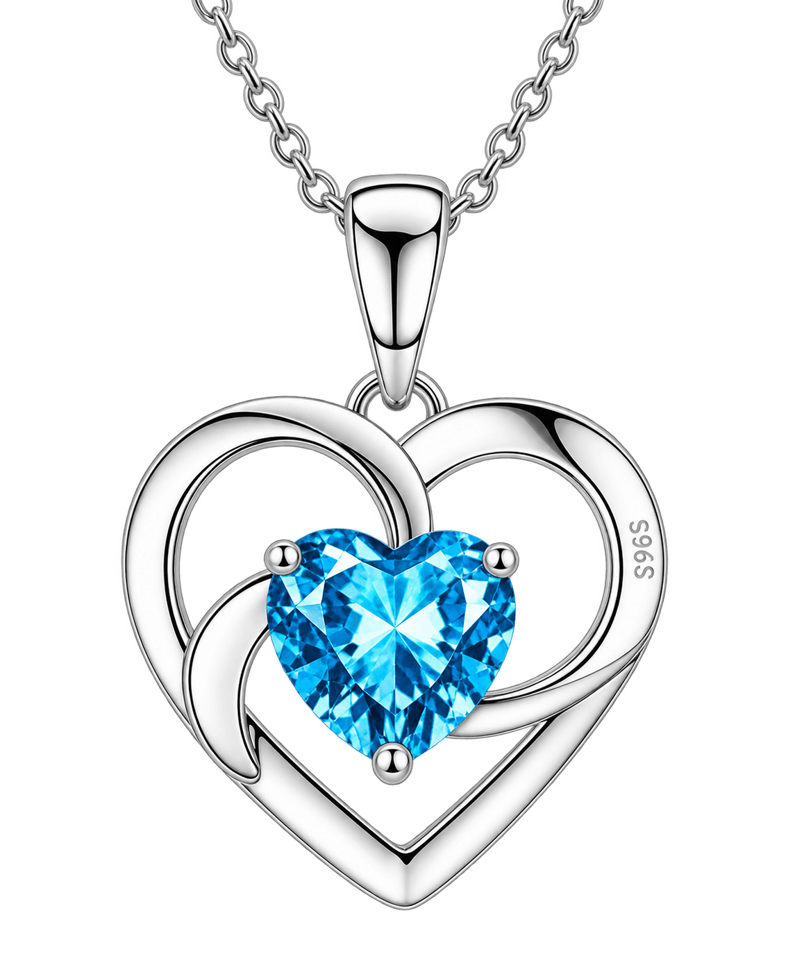Azure Heart Embrace Pendant